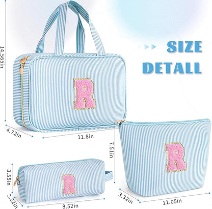 Gifts for Women,Makeup Bag Toiletry Make Up Bag Pouch Personalized Cosmetics Organizer Bag Gift for Wife Friend - Birthday Gifts for Sister Daughter - Blue R