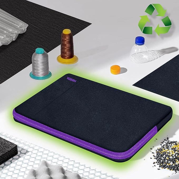 Slim Laptop Case 13.3 14 inch Sleeve, Rainproof & Shockproof Carrying Case for Notebooks Compatible with MacBook Pro 14" and All Models 13.3" MacBook Air/Pro, Most Popular 13"-14" PC,Black-Purple