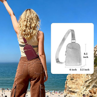 INICAT RFID Blocking Sling Bag,Anti Theft Crossbody Bags for Women,Travel Gifts Cross Body Purses Vegan Leather