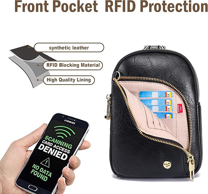 INICAT RFID Blocking Sling Bag,Anti Theft Crossbody Bags for Women,Travel Gifts Cross Body Purses Vegan Leather