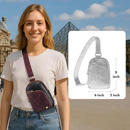 INICAT RFID Blocking Sling Bag,Anti Theft Crossbody Bags for Women,Travel Gifts Cross Body Purses Vegan Leather