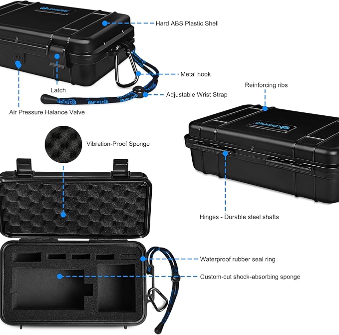 Lekufee Travel Waterproof Hard Case for Canon Powershot SX740 / SX730 / SX720 HS Digital Camera, NB-13L Battery, and Accessories - Black(Bag & Case Only)