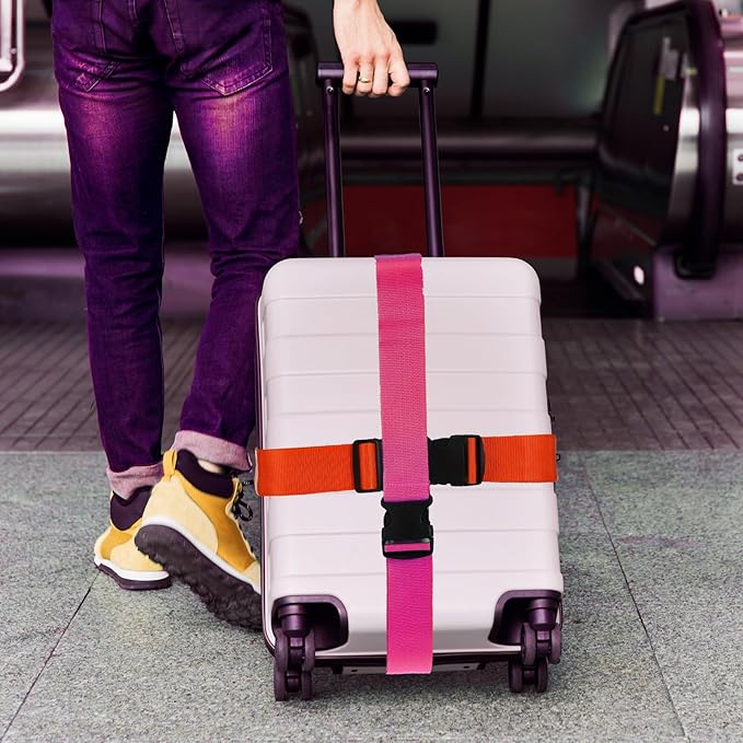 12 Pack Luggage Straps Suitcase Belts Straps Wide Adjustable Packing Straps Travel Belts Accessories for Business Traveling Packing