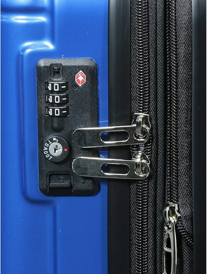 World Traveler Contour 20-Inch Carry-On Polycarbonate Hardside Expandable Spinner Luggage with TSA Lock - Blue