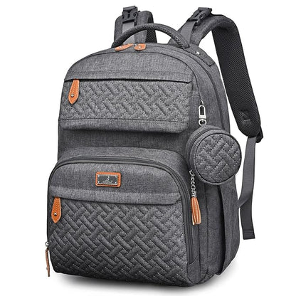 BabbleRoo Diaper Bag Backpack - Travel Large Baby Diaper Bag with Changing pad, Waterproof Baby Bags for Mom & Dad, Unisex Bags with Pacifier Case, Luggage Strap & Stroller Clips - Dark Gray