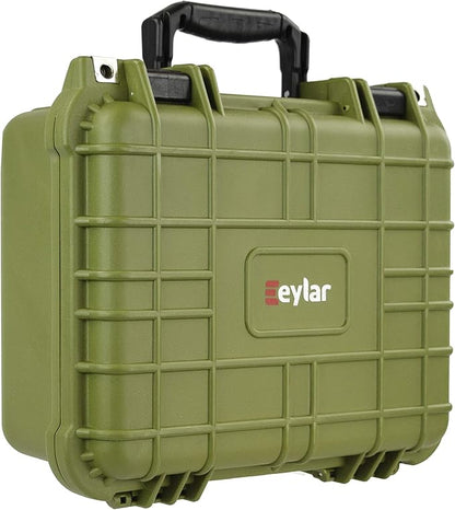 Eylar Protective Gear and Camera Hard Case Water & Shock Proof With Foam 13.37 inch 11.62 inch 6 inch OD Green (Green)