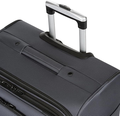 SwissGear Sion Softside Expandable Luggage – Large Checked Suitcase with 360 Degree Wheels & Retractable Handle – 29 Inch, Perfect for 7-9 Night Trips – Dark Gray