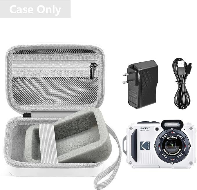 Leayjeen Camera Case Compatible with Kodak PIXPRO WPZ2 Rugged Waterproof Digital Camera,Underwater 1080P Full HD Photography Camera Case-White(Case Only)
