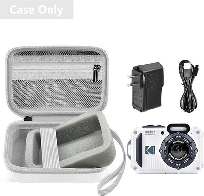 Leayjeen Camera Case Compatible with Kodak PIXPRO WPZ2 Rugged Waterproof Digital Camera,Underwater 1080P Full HD Photography Camera Case-White(Case Only)