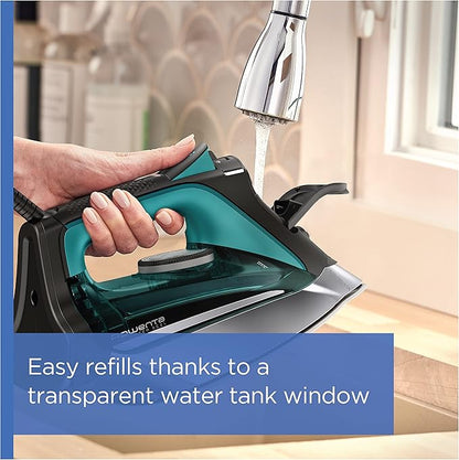 Rowenta Pro Master Stainless Steel Soleplate Steam Iron for Clothes, 210 g/min, 400 Microsteam Holes, Cotton, Wool, Poly, Silk, Linen, Nylon, 1775 Watts Iron Steamer for Clothes, Powerful Steam DW8360