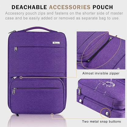Voova Laptop Sleeve Case 15.6 Inch Compatible with MacBook Air 15 M2/M3/M4, MacBook Pro 15/16, 15-16" Hp Lenovo Dell Acer Asus, 2 in 1 Waterproof Computer Bag with Detachable Accessory Pouch, Purple