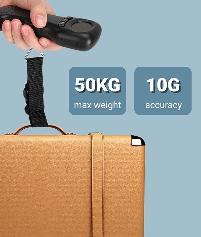 Luggage Scale, 50kg/110lb Portable Travel Hanging Luggage Scale, Auto Lock Reading After Weighing, Convenient to Read and Record The Data
