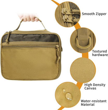 SMONT Tactical Toiletry Bag for Men, 9.5" Hanging Dopp Kit Shaving Hygiene Bag for Traveling Bathroom