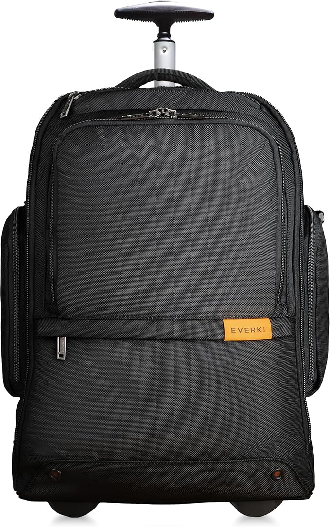 EVERKI 123 Wheeled Laptop Backpack - For 15.6” Laptop & 16” MacBook, Rolling Back Pack for Men & Women, Carry On Travel Backpack with Replaceable Wheels, Rolling Work Bag for Business Professional