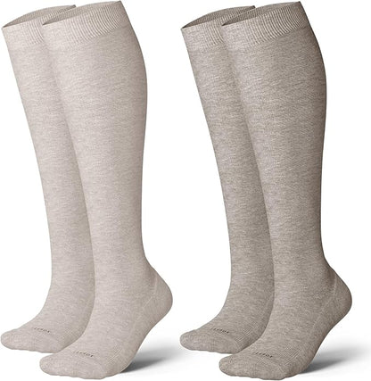 LEVSOX Thick Cotton Compression Socks for Women&Men 20-30mmHg Knee High Cute Support Sock for Nurses, Pregnancy, Travel