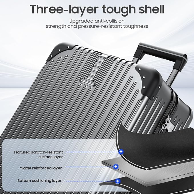 20 Inch carry on luggage airline approved Lightweight carry on luggage 22x14x9 airline approved with TSA lock 8 Double Spinner Wheels Hard Shell Luggage Suitcase with TSA Lock suitcases with wheels