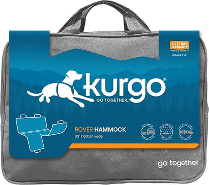 Kurgo Rover Dog Hammock Car Seat Cover for Pets, Pet Seat Cover, Car Hammocks for Dogs, Water-Resistant, 55" Wide for Cars and SUVs, Gray