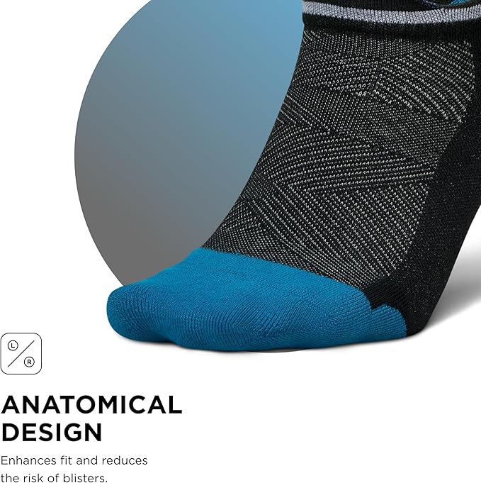 Feetures Elite Max Cushion No Show Tab Ankle Socks - Sport Sock with Targeted Compression