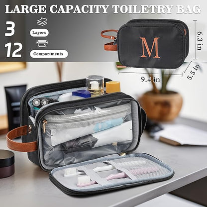 YOOLIFE Travel Toiletry Bag Makeup Bag - Travel Toiletry Bags for Women, Portable Toiletries Bags, Personalized Birthday Gifts for Women Her Friend Letter J Pink