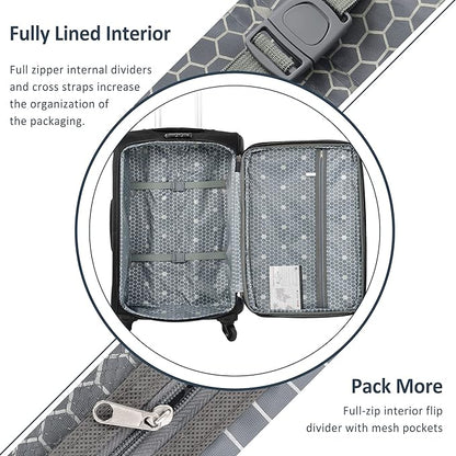 Luggage Sets 3 Piece Softside Expandable Lightweight Durable Softshell Suitcase Sets Spinner Wheels TSA Lock