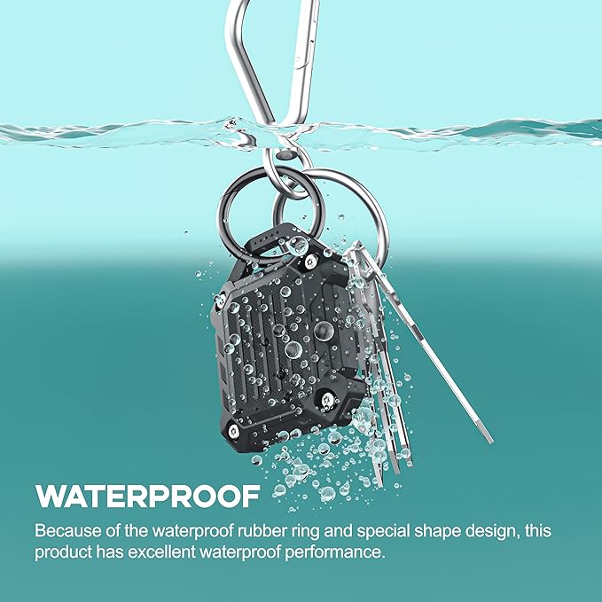 Dovick- Waterproof Airtag Keychain Holder Case 4 Pack,Screw Full Cover Compatible with Apple Air Tag Tracker Key Ring