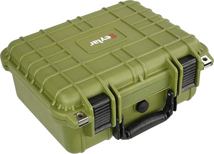 Eylar Protective Gear and Camera Hard Case Water & Shock Proof With Foam 13.37 inch 11.62 inch 6 inch OD Green (Green)