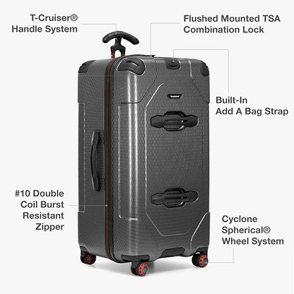 Traveler's Choice Maxporter II 30" Hardside Spinner Trunk Luggage, TSA Lock, Gray