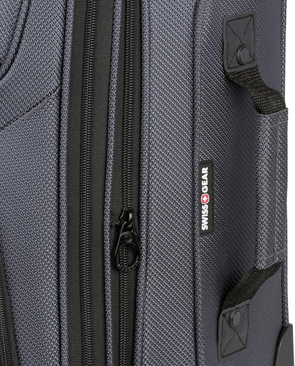 SwissGear Sion Softside Expandable Luggage with Spinner Wheels, Dark Grey, 2-Piece Set (21/25)