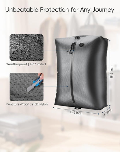 Travel Vacuum Bags with Wireless Pump, Reusable Vacuum Compression Bags for Suitcase, Space Saver for Luggage, Airtight & Waterproof, Perfect for Frequent Travelers & Business Trips (1-Pack)