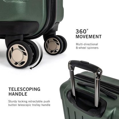 Kenneth Cole REACTION Renegade Luggage Expandable 8-Wheel Spinner Lightweight Hardside Suitcase, Cilantro, 24-Inch Checked