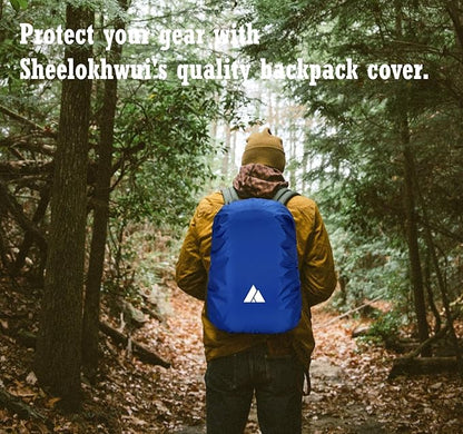 Waterproof Backpack Rain Cover (15-90L), Heavy-Duty Nylon Pack Cover with Upgraded Double Adjustable Closure System and a Carry Pouch for Hiking, Cycling. Durable and Lightweight.