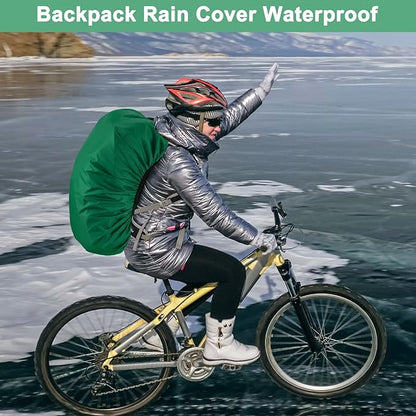 Waterproof Backpack Rain Cover Waterproof Backpack Cover, Bag Rain Cover with A Vertical Reflective Strap for Hiking/Biking/Camping/Outdoor Traveling