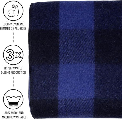 Arcturus Military Wool Blanket - Warm, Thick, Washable - Great for Outdoors, Camping, Stadium Blanket, Picnics, Travel - Car & Bushcraft Survival Kits