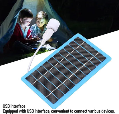 Yosoo 5W Solar Panel Charger for Phone, USB Port and LED Light, Small & Lightweight Power Bank for Outdoor Camping, Hiking, Fishing