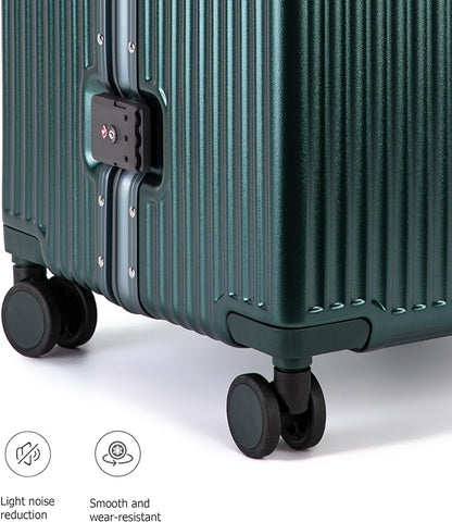 feilario 30in Super Large Captain Aluminum Frame Hardside Spinner Wheels Luggage, Removable Wheels Zipperless Checked Suitcase with Cup Holder/Phone Holder