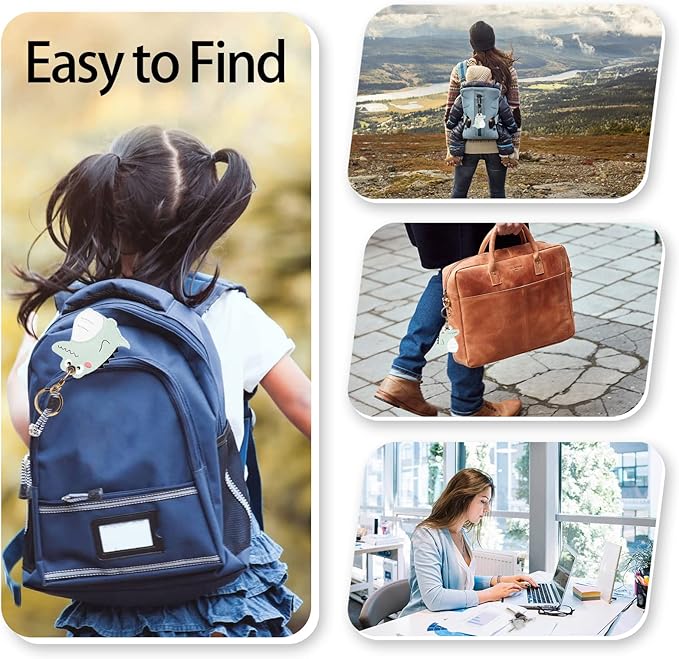 Leather Keychain Case Holder Compatible with Apple AirTag, GPS Airtag Keychain Finder Tracker with Key Ring, Anti-Scratch Protective Air Tag Cover