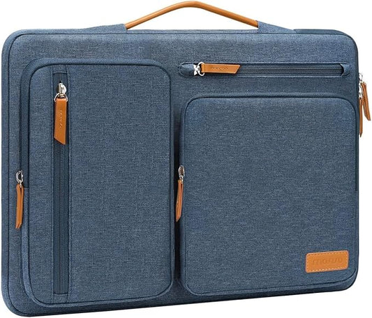 MOSISO 360 Protective Laptop Case 14 inch, 14 inch Laptop Sleeve Compatible with HP Lenovo Dell ASUS Acer, HP, Dell Latitude, Lenovo, Side Open Carrying Case with 4 Zipper Pockets&Handle, Haze Blue