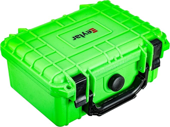 Eylar Protective Hard Case Water & Shock Proof w/Foam TSA Approved 8.12 inch 6.56 inch 3.56 inch (Neon Green)