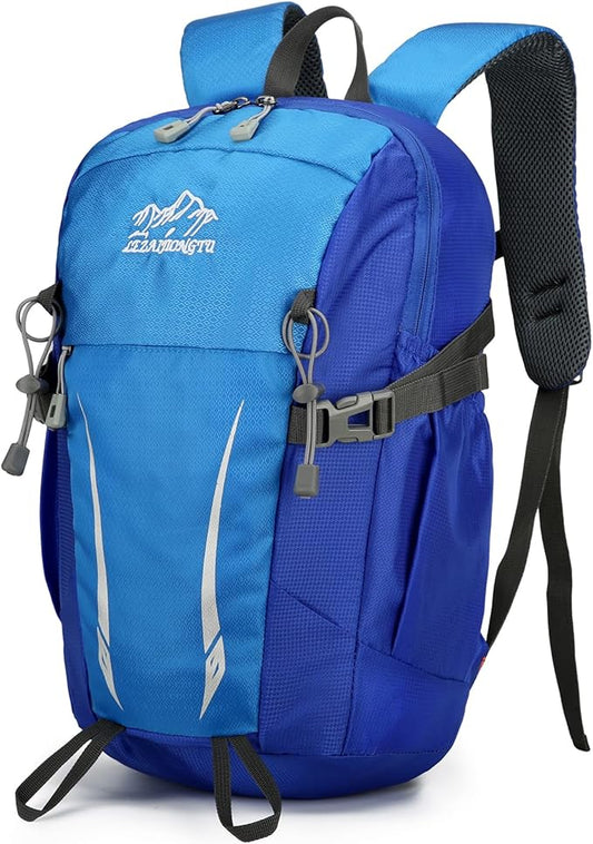 15L Small Padded Hiking Backpack with Chest Strap for Men Women, Lightweight Waterproof Daypack for Travel, Blue