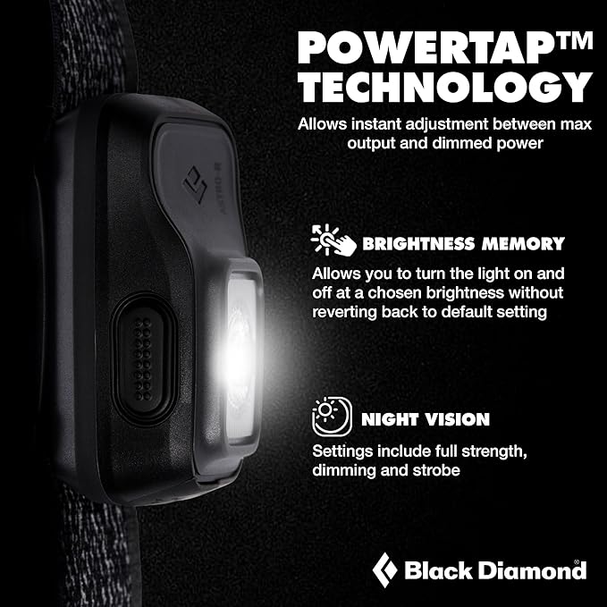 BLACK DIAMOND Astro 300-R Rechargeable Headlamp | 300 Lumens | Micro-USB Charging | Compact, Dimmable Light for Camping & Hiking | Graphite