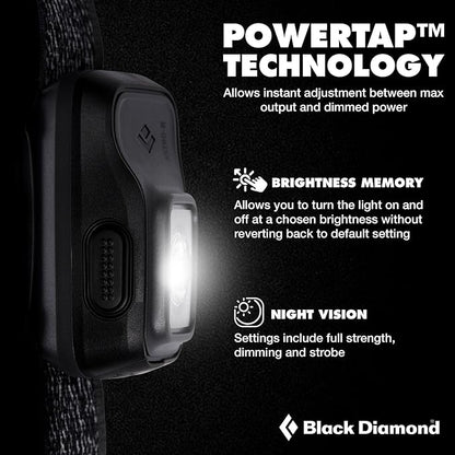BLACK DIAMOND Astro 300-R Rechargeable Headlamp | 300 Lumens | Micro-USB Charging | Compact, Dimmable Light for Camping & Hiking | Graphite