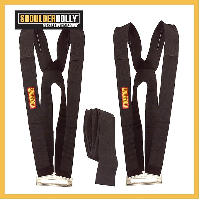 Shoulder Dolly Moving Straps - Lifting Strap for 2 Movers - Move, Lift, Carry, And Secure Furniture, Appliances, Heavy, Bulky Objects Safely, Efficiently, More Easily Like The Pros - LD1000