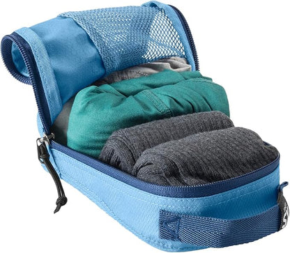 Eagle Creek Pack-It Reveal Cube Set - Packing Cubes for Compartmentalizing Luggage - Durable - Ultra-Lightweight - Water-Resistant - Easy Grab Zipper Pull - Mesh Windows - Blue Dawn - XS/S/M