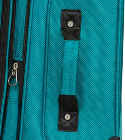 SwissGear Sion Softside Expandable Luggage – Carry-On Suitcase with 360 Degree Wheels & Retractable Handle – 21 Inch, Perfect for 1-3 Night Trips – Teal