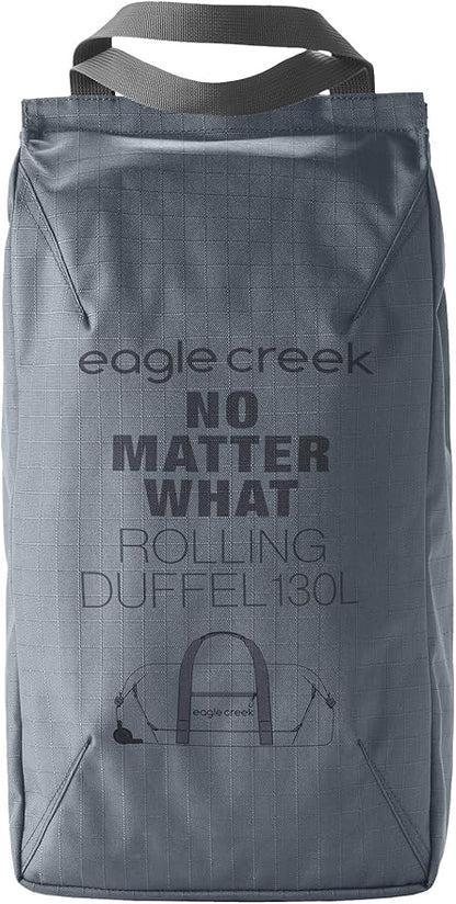 Eagle Creek No Matter What Rolling Duffel - Durable Rolling Bag for Travel - Adjustable Shoulder Strap - Heavy Duty Wheels - Lockable Zippers - Multiple Carry Options - 130L - Smoke