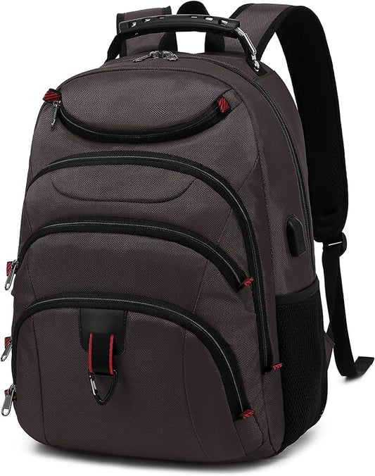 Boavan Laptop Backpack for men, 15.6 inch Laptop Bag with USB Port, Waterproof Travel Work Backpack Purse, Anti-Theft Teacher Nurse Doctor Casual Bookbags Office Business backpack,Coffee
