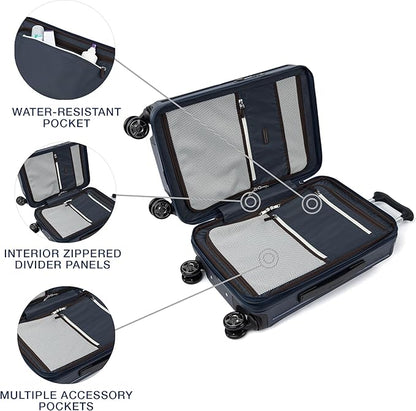 Travelpro Platinum Elite Hardside Expandable Carry on Luggage, 8 Wheel Spinner, TSA Lock, Hard Shell Polycarbonate Suitcase, True Navy Blue, Carry on 21-Inch