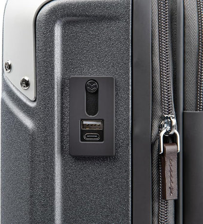 Travelpro Platinum Elite Hardside Expandable Carry on Luggage, 8 Wheel Spinner, TSA Lock, Hard Shell Polycarbonate Suitcase, Vintage Grey, Compact Carry on Laptop Pocket 20-Inch