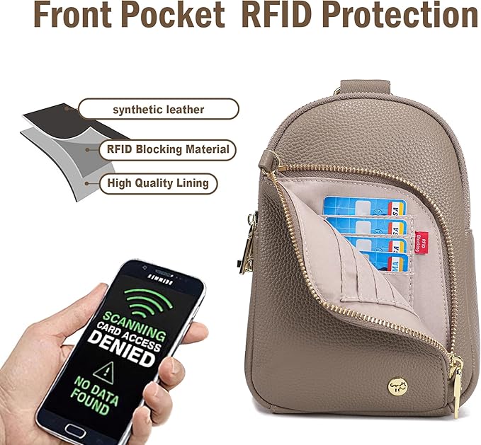 INICAT RFID Blocking Sling Bag,Anti Theft Crossbody Bags for Women,Travel Gifts Cross Body Purses Vegan Leather