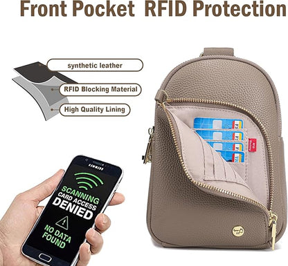 INICAT RFID Blocking Sling Bag,Anti Theft Crossbody Bags for Women,Travel Gifts Cross Body Purses Vegan Leather